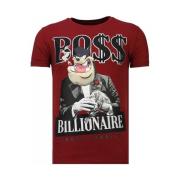 T-shirt Korte Mouw Local Fanatic Billionaire Boss Rhinestone