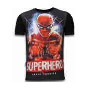T-shirt Korte Mouw Local Fanatic Superhero Digital Rhinestone