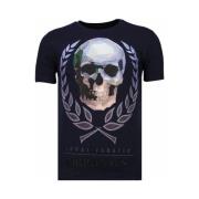 T-shirt Korte Mouw Local Fanatic Skull Originals Rhinestone
