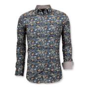Overhemd Lange Mouw Tony Backer Luxe Digitale Bloemen Print