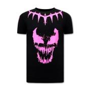 T-shirt Korte Mouw Local Fanatic Venom Face Neon