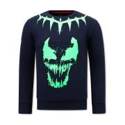 Sweater Local Fanatic Print Venom Face Neon