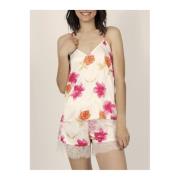 Pyjama's / nachthemden Admas Pyjamashort tanktop Thai Bloemen