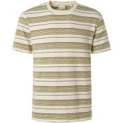 T-shirt No Excess T-shirt Strepen Creme