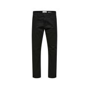 Broek Selected Slim Tape New Miles Pants - Black