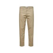 Broek Selected Noos Slim Tape New Miles Pants - Greige