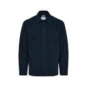 Overhemd Lange Mouw Selected Noos Linen Overshirt - Sky Captain