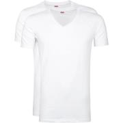 T-shirt Levis T-Shirt V-Hals Wit 2-Pack