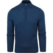 Sweater Suitable Merino Half Zip Trui Indigo Blauw
