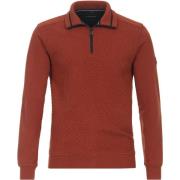 Sweater Casa Moda Halfzip Trui Structuur Rood