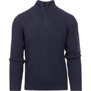 Sweater Suitable Half Zip Trui Noord Navy