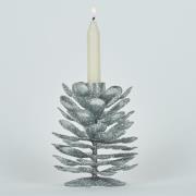 Kerst decoraties Bizzotto P.CANDELA 1P PINEAL ARGENTO H10