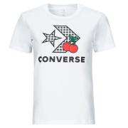 T-shirt Korte Mouw Converse CHERRY STAR CHEVRON INFILL TEE WHITE
