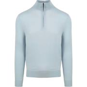 Sweater Suitable Merino Half Zip Trui Lichtblauw