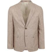 Blazer Suitable Blazer Pepita Linnen Beige