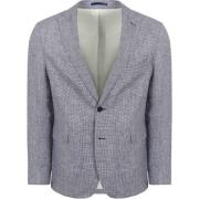 Blazer Suitable Blazer Pepita Linnen Blauw