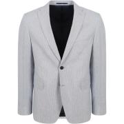 Blazer Suitable Blazer Linnen Streep Lichtblauw