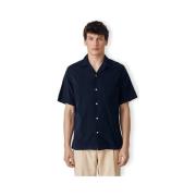 Overhemd Lange Mouw Portuguese Flannel Cord Camp Collar Shirt - Navy