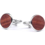 Manchetknopen Suitable Manchetknoop Rose Wood Zilver