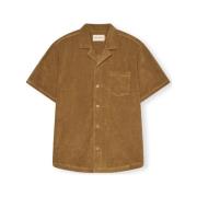 Overhemd Lange Mouw Revolution Terry Cuban shirt S/S - Dark Khaki