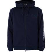 Sweater Emporio Armani EA7 Hoodie met rits en logo op de borst