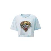 T-shirt Ed Hardy Los tigre grop top turquesa