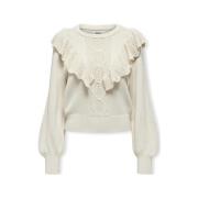 Trui Only Cherry LS Ruffle Knit - Birch