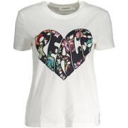 Overhemd Desigual Peace Heart Short Sleeve TShirt voor dames - Wit