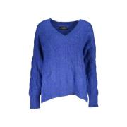 Sweater Desigual Gebreide Damestrui VNeck Lange Mouw Blauw