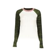 Sweater Desigual Womens Knitwear WitGroene trui met lange mouwen