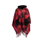 Sjaal Desigual Poncho met geometrische print Rood