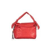 Handtas Desigual Floral Geborduurde Lederen Handtas - Rood