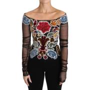 Overhemd D&amp;G Floral Ricamo Top - Zwart