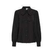 Blouse Y.a.s YAS Noos Pil LS Bow Shirt - Black