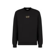 Sweater Ea7 Emporio Armani Identity Cotton Sweatshirt Black/Gold