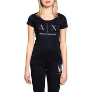 Overhemd EAX AX Logo Rhinestone T-shirt voor dames