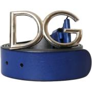 Riem D&amp;G Heren Leren Riem met DG Gesp - Blauw