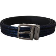 Riem D&amp;G Jacquard Stripe Zilveren Gesp Riem