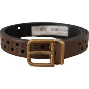 Riem D&amp;G bruine geperforeerde leren riem voor heren