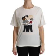 Overhemd D&amp;G White Silk Family Applique T-shirt