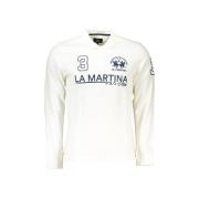 T-shirt La Martina Polo Crew Polo Polo Shirt Met Lange Mouwen - Wit