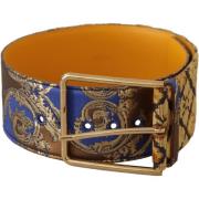 Riem D&amp;G Floral Patchwork lederen brede taille gesp riem