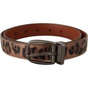 Riem D&amp;G leren riem met luipaardprint