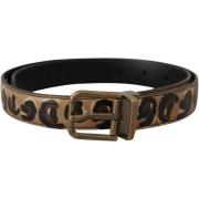 Riem D&amp;G lederen riem met luipaardprint voor dames