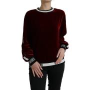 Sweater D&amp;G Bourgondische fluwelen trui met ronde hals