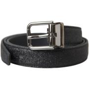 Riem D&amp;G Zwarte Glitter Leren Riem