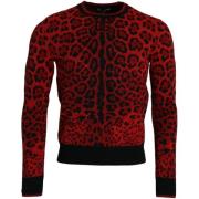 Sweater D&amp;G Luipaard wollen trui met ronde hals en opstaande trui