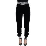 Broek D&amp;G DG Famous Velvet Jogger Broek - Zwart