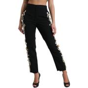 Broek D&amp;G Floral Applique High Waist taps toelopende broek