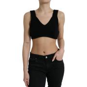 Overhemd D&amp;G zwarte cropped gebreide top voor dames